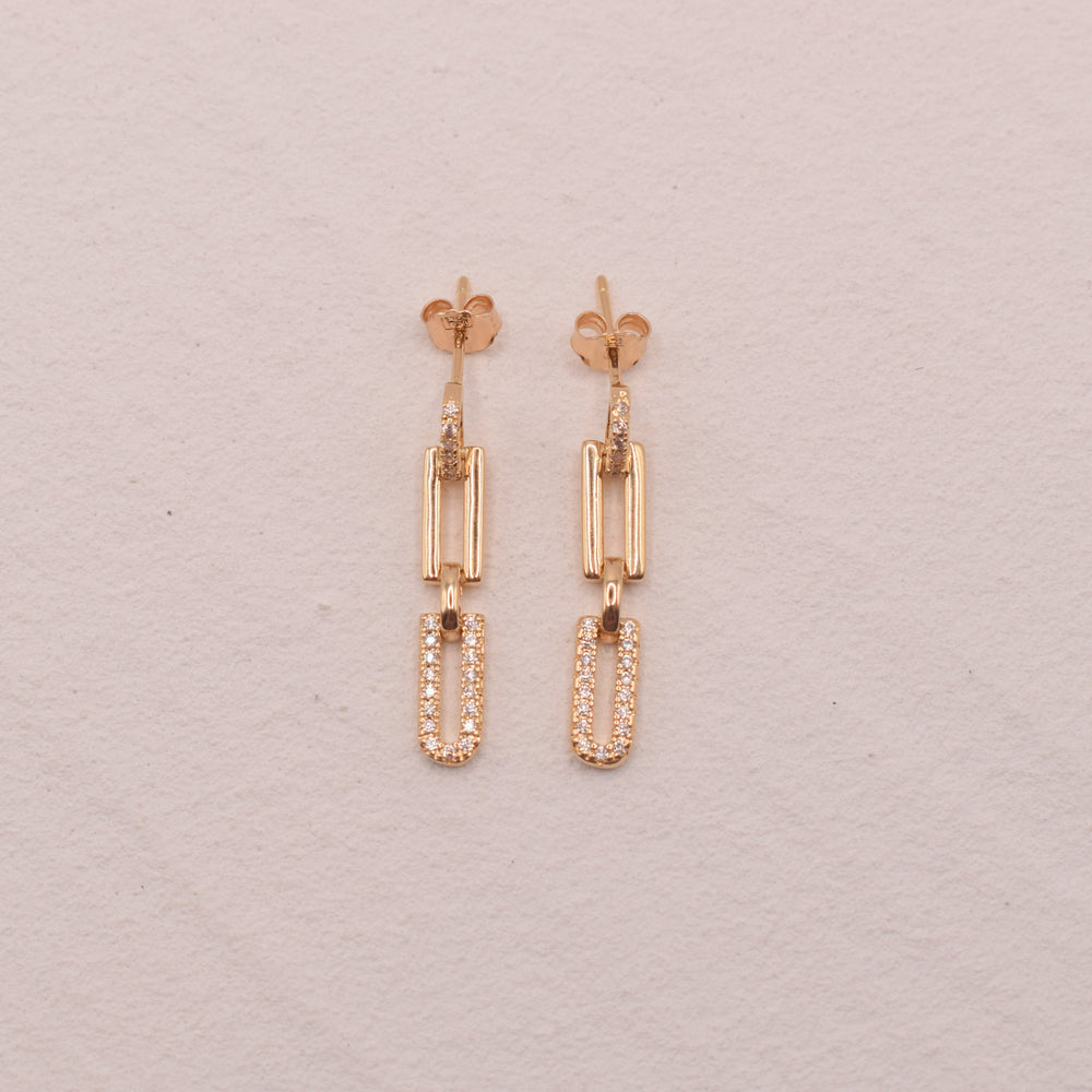 Boucles d'oreilles Leena Plaqué Or pendantes