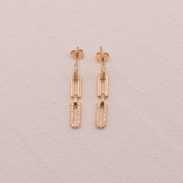 Boucles d'oreilles Leena Plaqué Or pendantes
