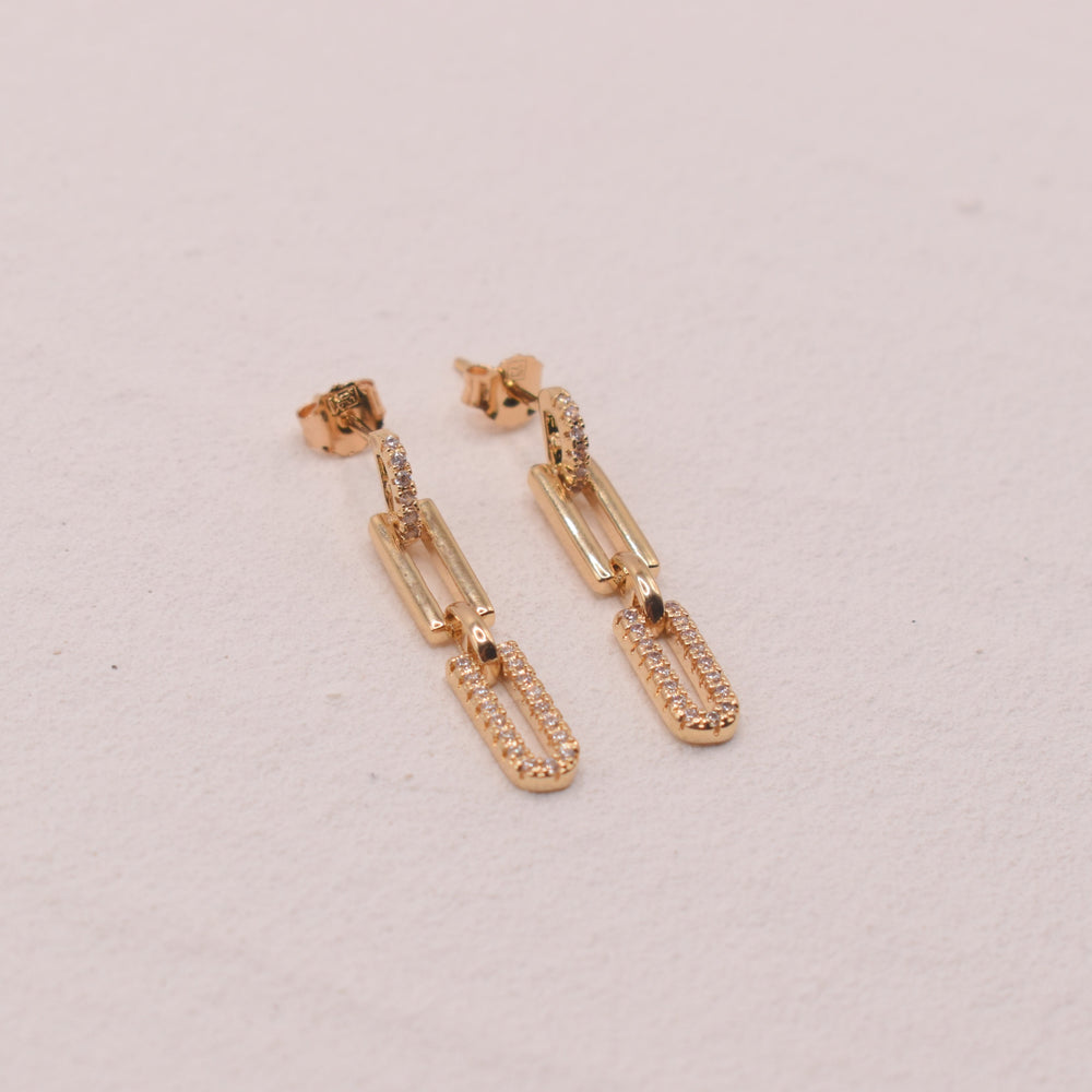 Boucles d'oreilles Leena Plaqué Or pendantes