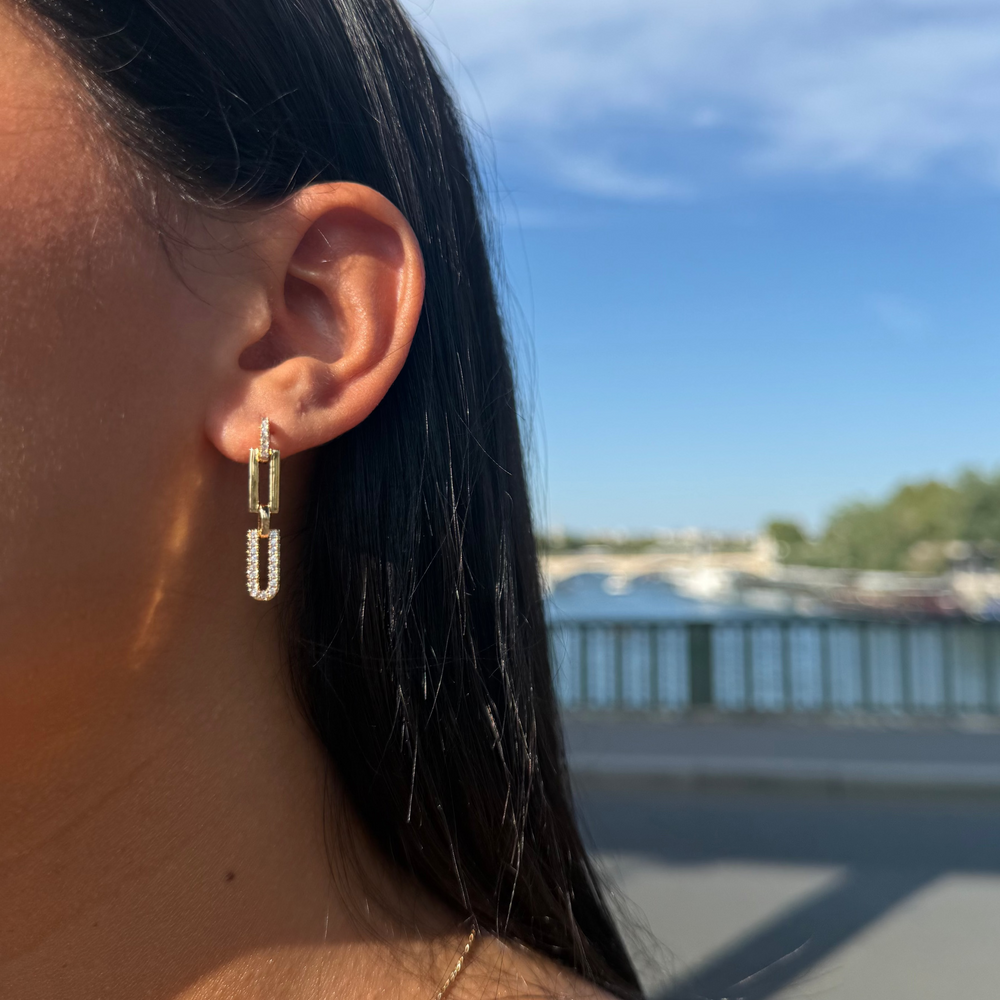 Boucles d'oreilles Leena Plaqué Or pendantes