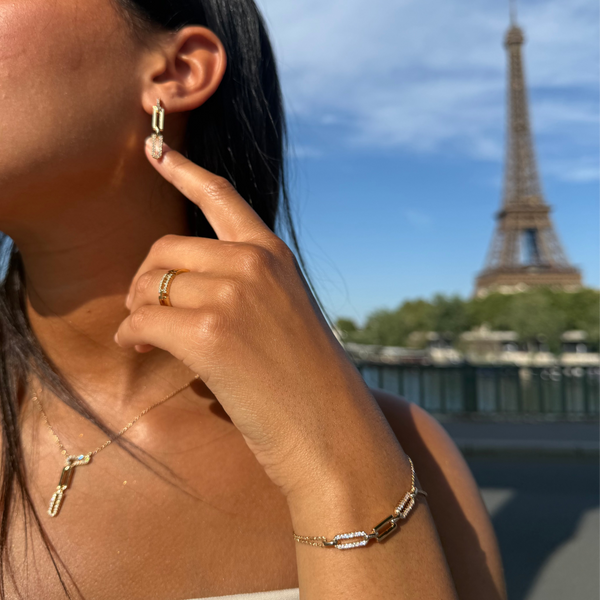 Boucles d'oreilles Leena Plaqué Or pendantes